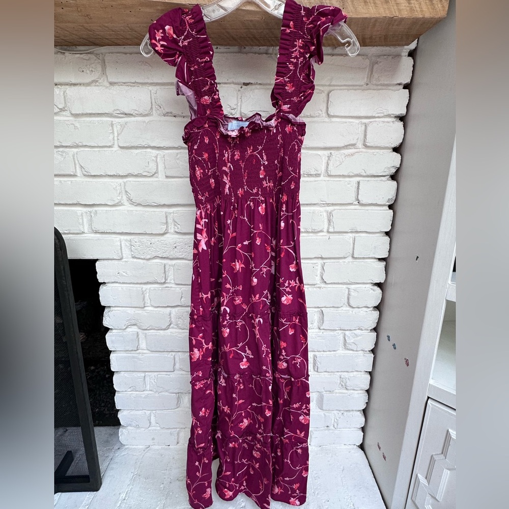 Hill House Ellie Nap Dress in Burgundy Botanical